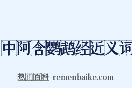 中阿含鹦鹉经近义词是什么意思的图片